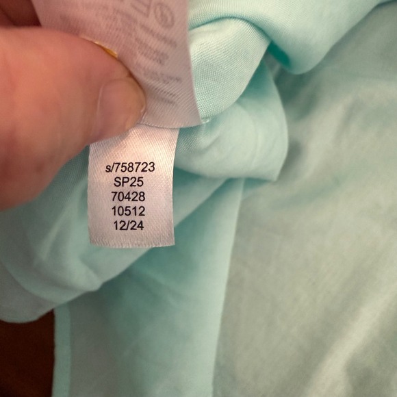 LOFT Womens Long Sleeve Shirred Blouse Light Aqua Blue Size M Coastal NWT - Picture 11 of 14